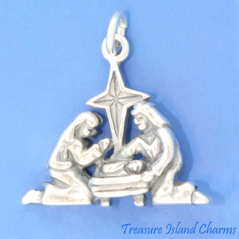 Nativity Manger Scene Birth of Jesus Christmas 3D 925 Solid