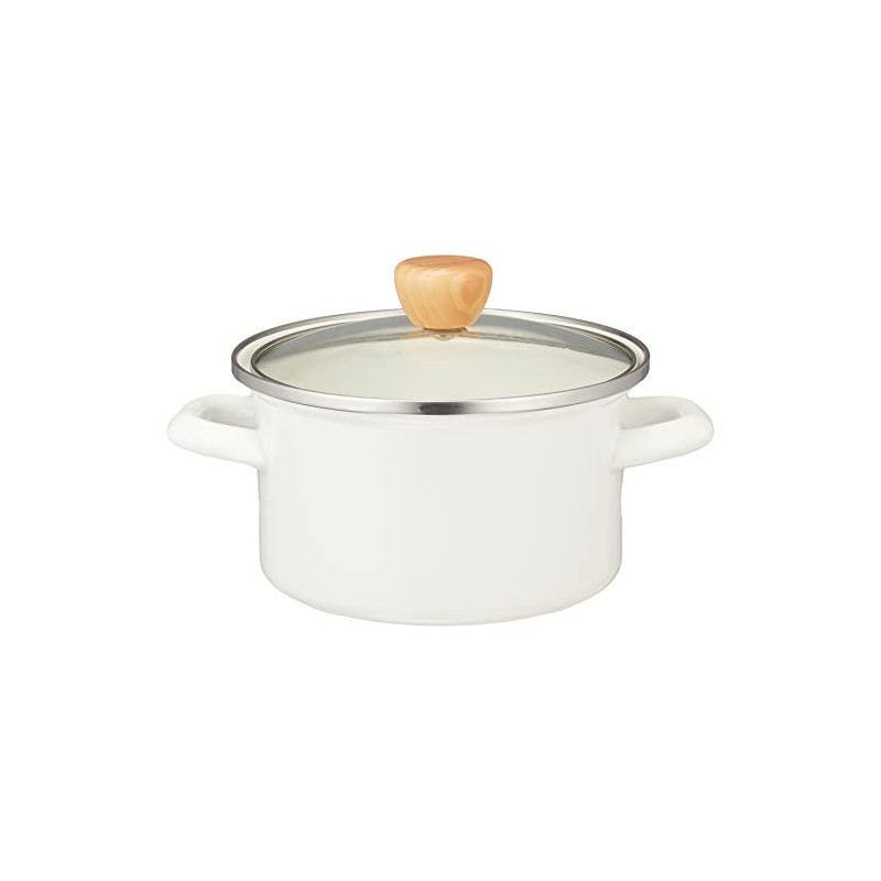 Pearl Metal HB-1367 Enameled Two-Handled Pot, 5.9 inches (15 cm),