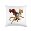 Superhero Abyssinian Cat Red Cape Super Hero Cat Kitty Throw