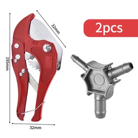 Premium Tool Set for Composite Pipe, Pipe Cutter Plastic, Calibrator Composite Pipe, PVC Pipe Cutter, Hose Cutter and Multilayer Composite Pipe up to 42 mm, Black Calibrator 16-20-25 mm