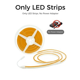 YM E-Bright Orange Led Neon Strip Lights Without Power Supply, 5M 16.4Ft 600SMD Silicone Rope Lamp for Signboard Bar Home Building Indoor Outdoor Decoration Waterproof Flexible DC12V