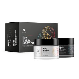 Kit Crema Día y Noche para Rostro de 90 ml C/U. Ingredientes Naturales. Adicionada con Vitamina C y Ácido Hialurónico. Kit Day and Night Cream B Life.