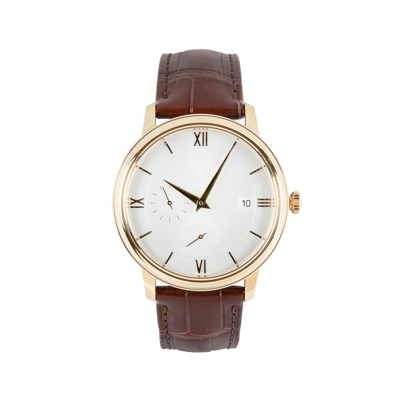 sourcing map Brown Leather Watch Band 16mm Quick Release Deployment