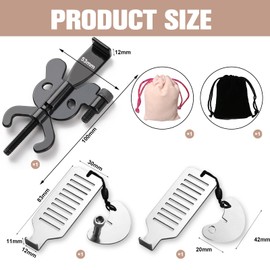 BORISCA 3 Pcs Portable Door Lock for Hotel, Additional Privacy and Security Portable Door Lock for Travelling, Adjustable Stainless Steel Hotel Safety Locks with 2 Storage Bag for Home Hotels School