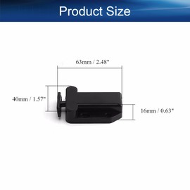 Yinpecly 1PCS Push Open Latch Lock Touch Catch 2.48" X 1.57"(LxW) for Bedroom Cabinet Cupboard Drawer Black