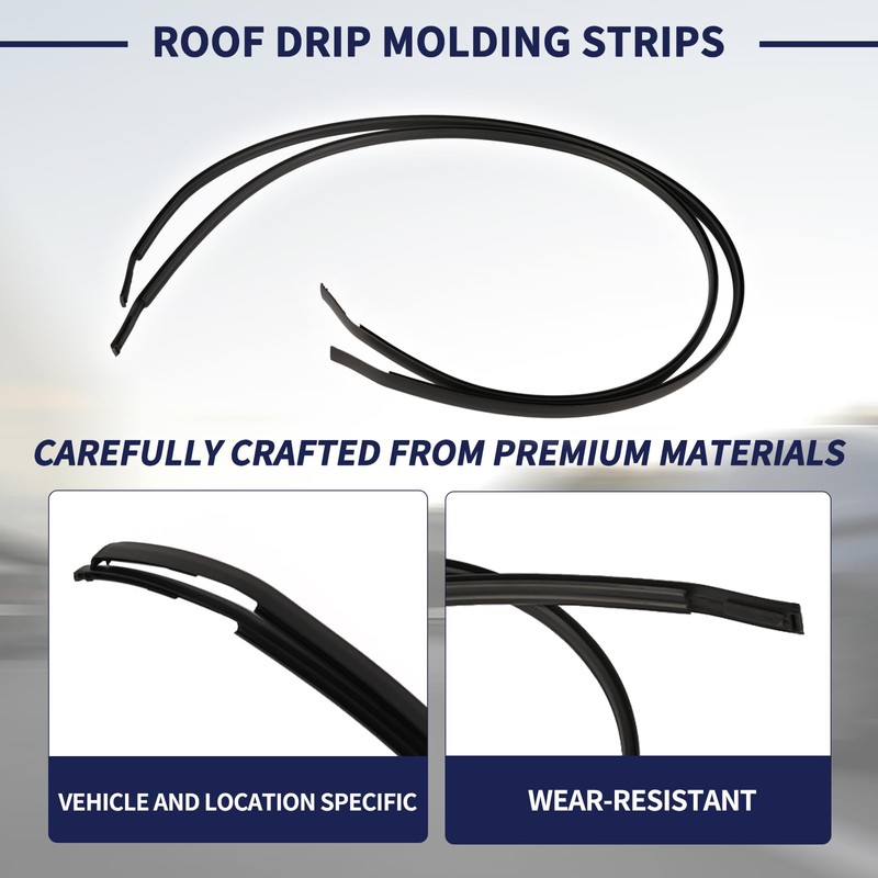 Magimaker 2Pcs Roof Molding Strips Roof Drip Molding 75556-06080 75555-06080