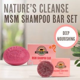 MSM Shampoo Bar + Hyaluronic Hair Conditioner Bar, Solid Bar Shampoo and Conditioner for Hair Growth, Non-Soap, For All Hair Types, Floral, Set of 2