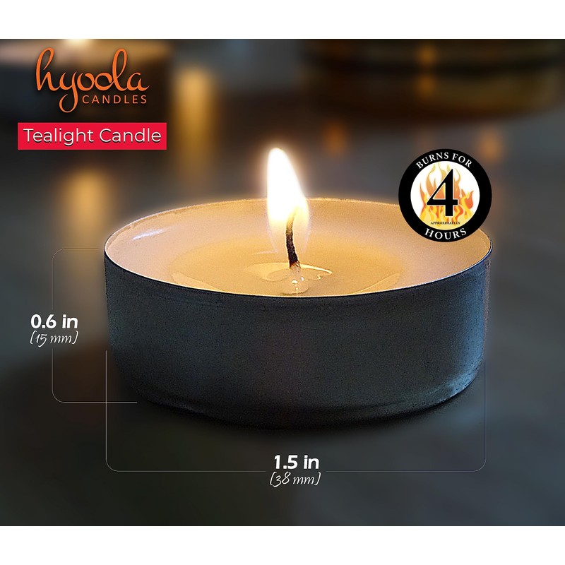 Hyoola Tea Lights Candles - 200 Bulk Candles Pack -