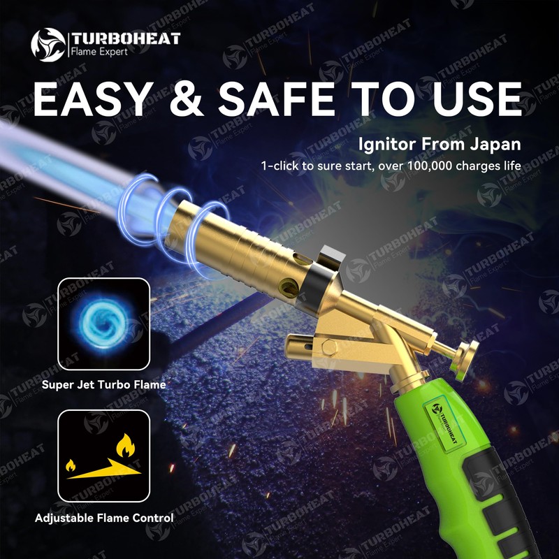 TURBOHEAT Propane Torch Hand Hose Heavy Duty MAPP Gas Torch