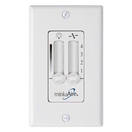 Minka-Aire WC106-WH, 4 Speed Wall Mount Fan Control with Dimmer