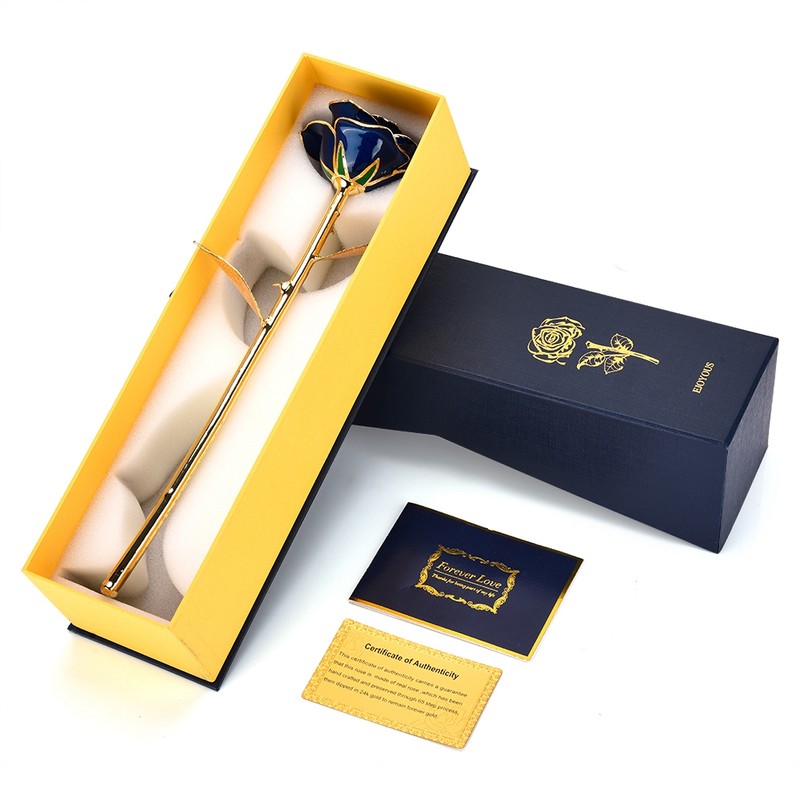 Ejoyous 24K Gold plated Romantic Rose Flower Valentine's Day Birthday