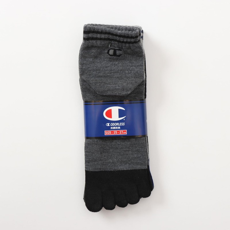 Champion CMSCX302 Socks (3 Pairs) Antibacterial Deodorization Non-Pile, 5 Toe