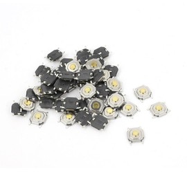 sourcingmap 100 Pcs 5mmx5mmx1.5mm 4 Pins Surface Mounted Devices Momentary Tact Tactile Micro Switches