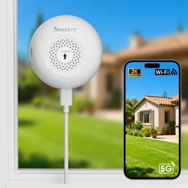 Noonkey Window Camera for Home Security - 3MP Ultra HD, Smart AI Color Night Vision, Anti-Reflection Indoor Window Security Camera with Custom Zone Detection, Alexa & 10X Zoom