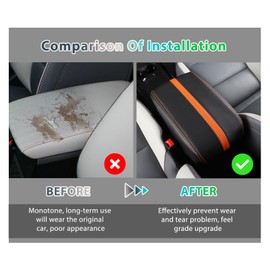 GAFAT MG 4 EV MG4 Electric 2023 2024 2025 Centre Armrest Cover, MG 4 2023 Centre Console Armrest Protection, MG4 XPower Cover, PU Microfibre Leather Padding, MG4 Accessories (Orange)