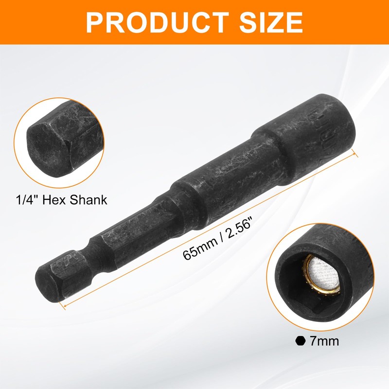 sourcing map Magnetic Nut Driver 7mm Hex Drive Socket CR-V