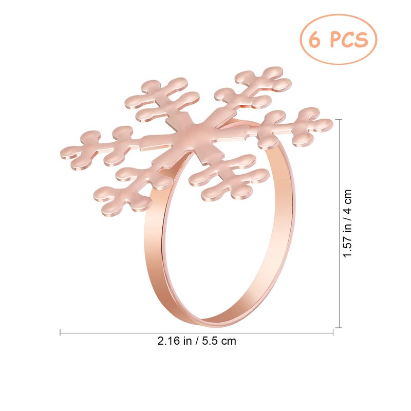 6pcs Christmas Snowflake Napkin Rings Metal Napkin Rings Napkin Holders