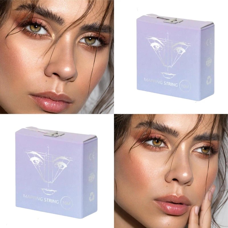 2Pcs Brow Mapping String - White & Black, 20m Length