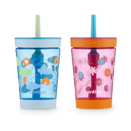 Contigo Kids - Vaso a prueba de derrames con pajita, 14 onzas, paquete de 2