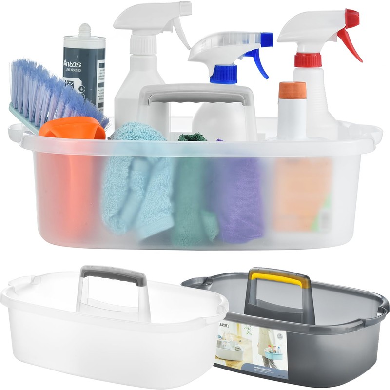 Haundry Large Cleaning Caddy with Handle, Cleaning Tool Storage Basket