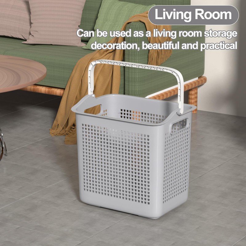 40 L Easy to Carry Plastic Laundry Hamper, 4-Pack Dirty