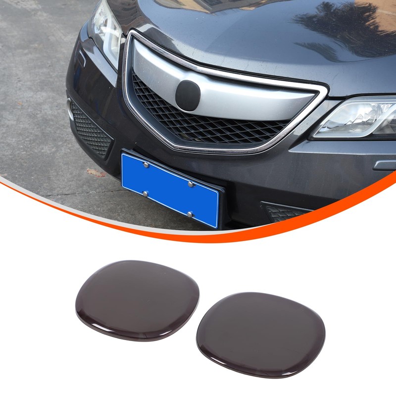 Front Grill Rear Tailgate Smoked Black Emblem Cover Trim Compatible
