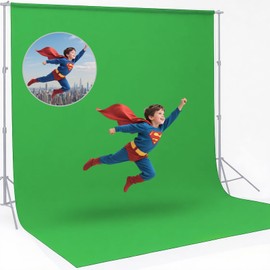 CPLIRIS Green Screen Backdrop for Photography, Chromakey Greenscreen Background with Matt Surface for Live Streaming Video Conference Zoom Meeting Interviews or Video Prodction - 10x12ft