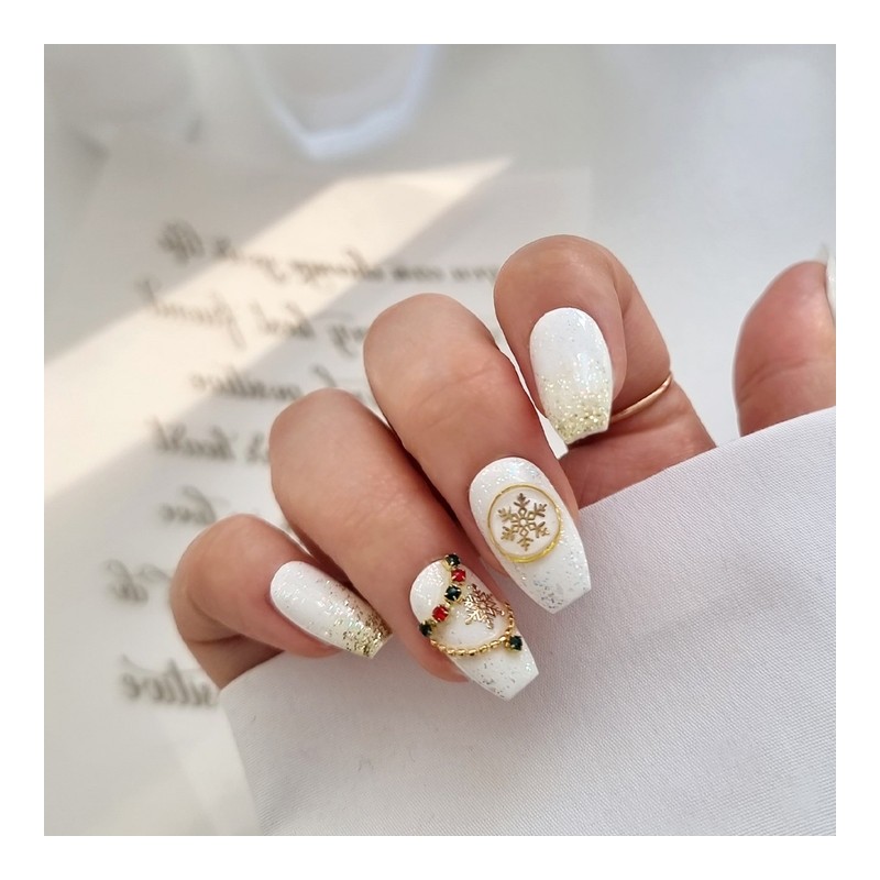Tree & Rudolph Handmade Nail Tips - Square / 트리&루돌프
