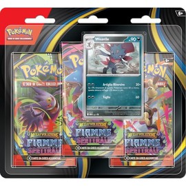 Pokémon: confezione da tre buste (Weavile) dell’espansione Megaevoluzione - Fiamme Spettrali del GCC Pokémon (una carta promozionale olografica e tre buste di espansione)