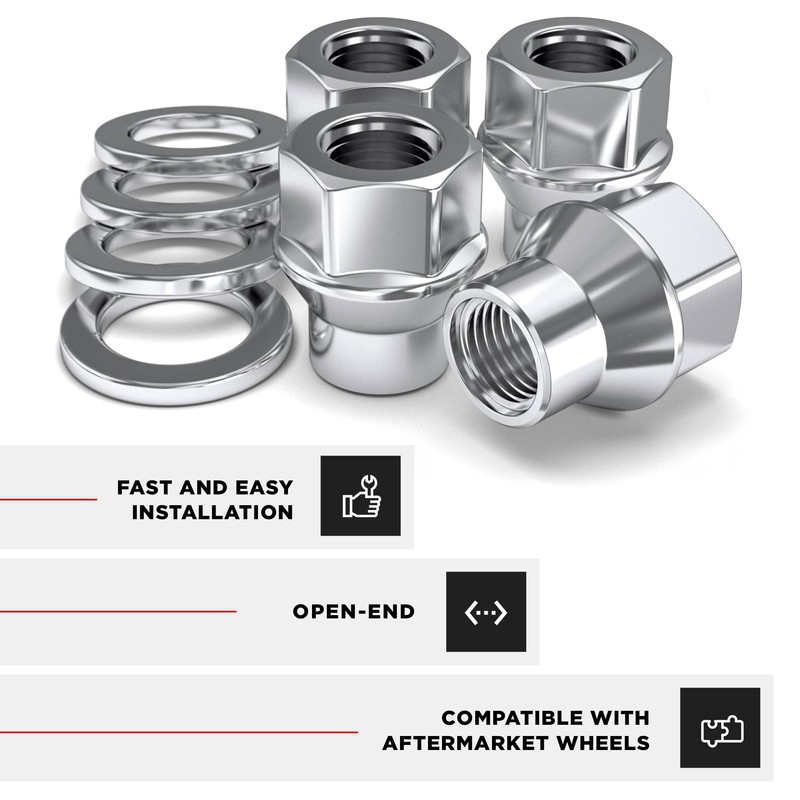 White Knight 7809-14 Chrome M14 x 1.50 Open End ET