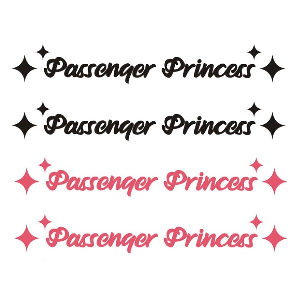 JTKREW 4 Pieces Passenger Princess Stickers - Cute and Funny Princess Stickers for Car Window and Car Decoration Perfect Car Accessories for Women