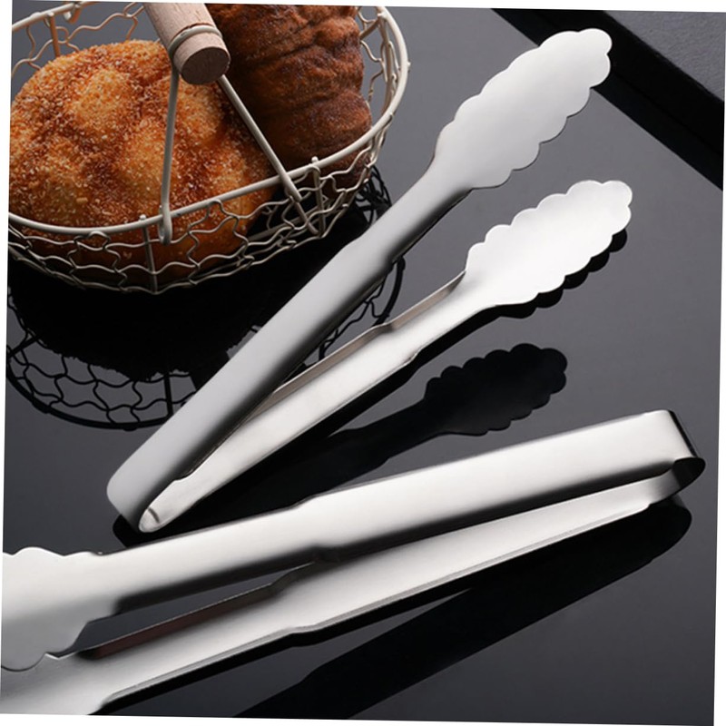 Ipetboom 2pcs Stainless Steel Food Clamp Practical Non Slip Kitchen