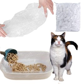 Ouliget Disposable Small Animal Litter Box Liners with Elastic,Portable Pet Waste Litter Box Tidy Bags,Universal Toilet Film Rabbit Cage Liner,100Pieces,17x8Inches