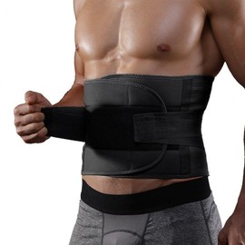 Triple High-Elasticity Waist Support Belt for Fitness, Weightlifting & Spinal Compression Black L