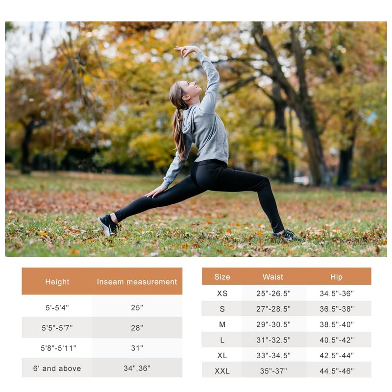 Yogipace,Side Pockets,Tall Women's Water Resistant Thick Thermal Fleece Lined Leggings