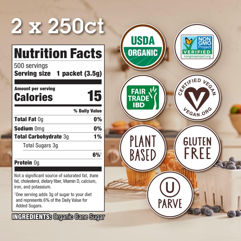 Sugar In The Raw Organic Granulated White Premium Cane Sugar,