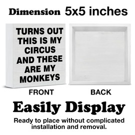 Office Desk Decor Funny Turns Out This Is My Circus Wood Block Sign Decor for Office Desk Table Shelf, Promotion Gift