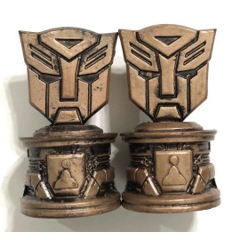 Hasbro Trans Formers Chess 2007 Replacement Part - Two Autobot Emblem Gold Pawns NEW