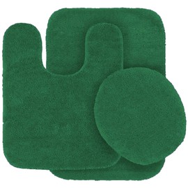 Kids Zone Home Linen 3 pc Solid Olive Green Bathroom Rug Set Bath Mats Bath Set Super Soft Anti Slip Soft Mats New