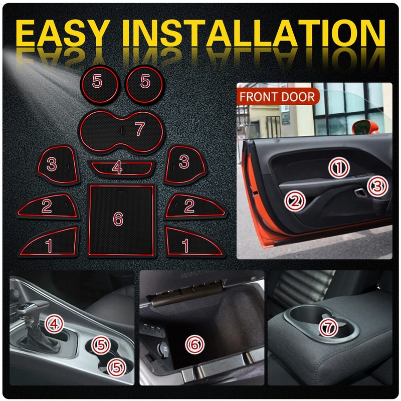 Asgohme Anti-Dust Upgraded Interior Pads Accessories, Compatible with Dodge Challenger