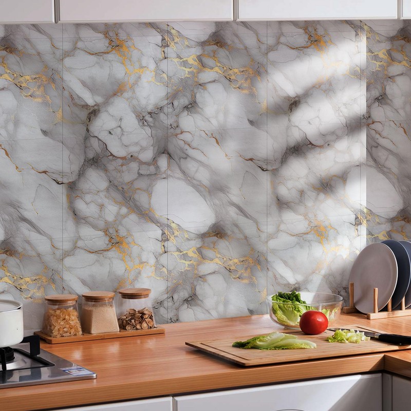 WAPANE Peel and Stick Tile Shower Waterproof Marble Tiles Wall
