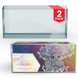 PET Protector for Pokémon Prismatic Evolutions Super Premium Collection Box – 2 Pack – 0.5mm Thick Clear Display Case – Dustproof, Scratch-Resistant, Archival Safe Storage Box Protector