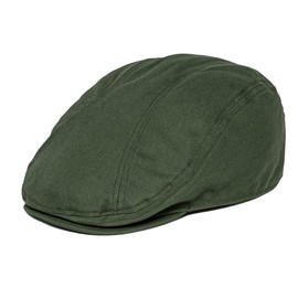 BOTVELA Men Cotton Twill Newsboy Flat Ivy Driving Hat Fitted Cap, Army Green, 7 7/8