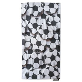 AOYEGO Soccer Ball Figure Hand Towel Black White Football Mosaic Towels Cotton Face Towel Bath Kitchen Decor Set for Women Men Girls Boys 15x30 Inch