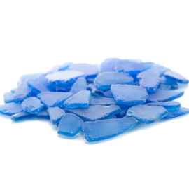 Sea Glass for Crafts – 11oz Dark Blue Sea Glass Decor, Tumbled Seaglass, Beachglass for Crafts, Seaglass for Beach Accents, Coastal DIY Supply, Nautical Vase Filler