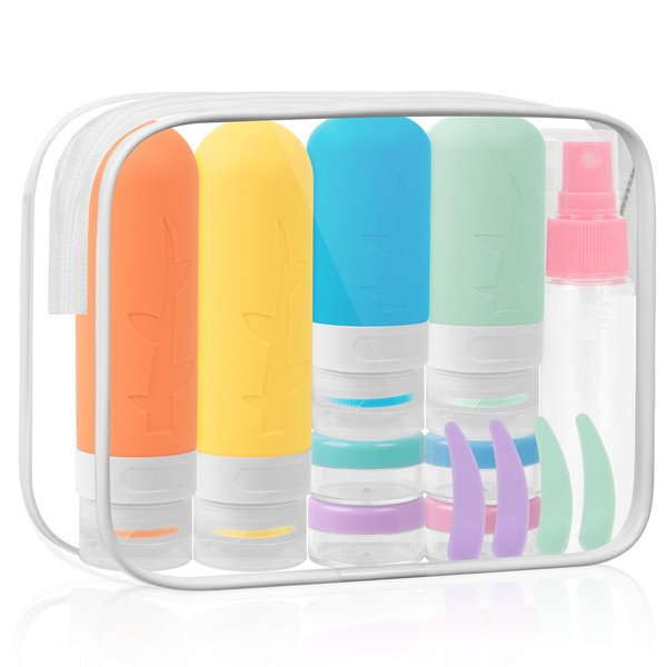 CHGANG 19 pack Travel Bottles for Toiletries,Silicone Travel Size Toiletries