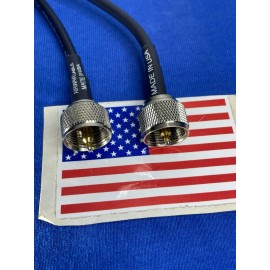 AIRWAVECABLE UHF Male-Male HAM CB VHF UHF 3 Feet RG58 RF Radio PL-259 Coax Cable MADE IN USA