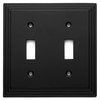Cosmas 25033-FB Flat Black Double Toggle Switch Plate Switchplate Wall
