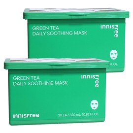 Innisfree Green Tea Daily Moisture Soothing Mask 30pcs x 2 / 이니스프리 그린티 데일리 수분 진정 마스크 30개입 x2개