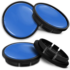 SkinoEu Compatible with Wheel Center Caps VW Volkswagen Centre Hubcaps 5G0601171 66mm Blue CR 6